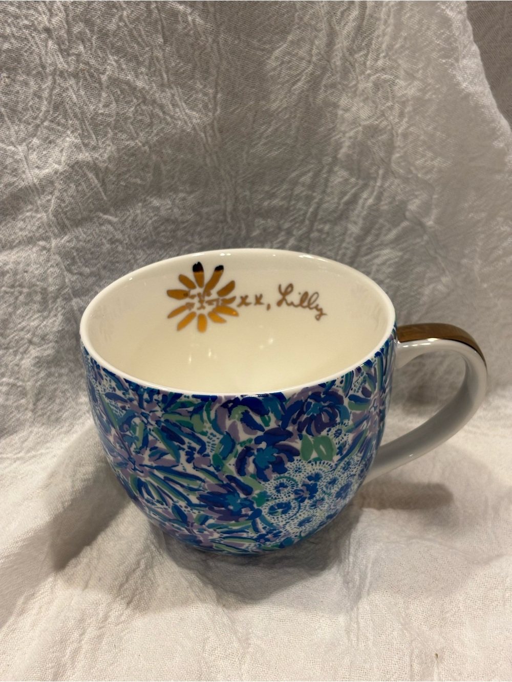 Lilly Pulitzer Blue Floral Ceramic Mug